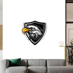 Wallpics Black & Grey Eagle Self-Adhesive Printed Waterproof Wall Sticker-image-51