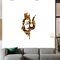 Wallpics Orange & Black Lord Shiva Printed Water Resistant Wall Sticker-image-18
