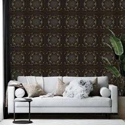 Wallpics Black and Grey Floral Printed Self-Adhesive Wallpaper-image-9