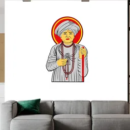 Wallpics White & Grey Jalaram Printed Waterproof Wall Sticker-picture-34