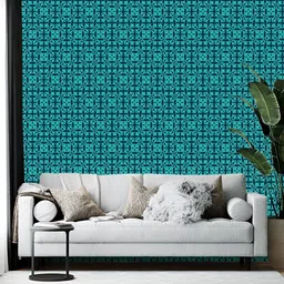 Wallpics Blue Printed Self-Adhesive Wallpaper-image-68