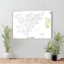Wallpics White & Black Ahmedabad District Bavla Taluk Map Water Resistant Wall Sticker-picture-15