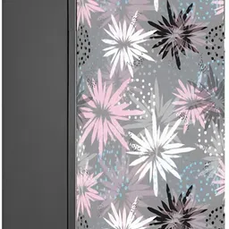 Wallpics Pink & Grey Abstract Printed Self-Adhesive Waterproof Fridge Sticker-image-3