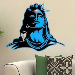 Wallpics Blue & Black Adiyoagi Printed Religious Waterproof Wall Poster-image-83