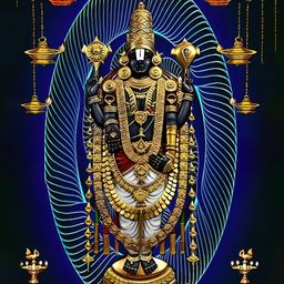 Wallpics Blue & Gold Toned Lord Balaji Printed Water Resistant Wall Sticker-picture-41