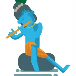 Wallpics Blue & Orange Shri Krishna Printed Waterproof Wall Poster-image-49