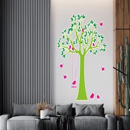 Wallpics Green & Pink Printed Waterproof Self-Adhesive Wall Sticker-image-95