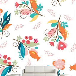 Aura White & Green 3D Floral Printed Self Adhesive Wall Sticker-picture-27
