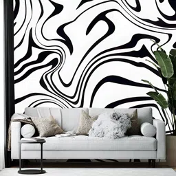 Wallpics White & Black Abstract Printed Self Adhesive Wall Stickers-picture-31