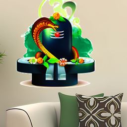 Wallpics Green & Black Lord Shiva Printed Self-Adhesive Waterproof Wallpaper-picture-34