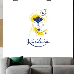 Wallpics Yellow & Blue Printed Waterproof Wall Sticker-image-47