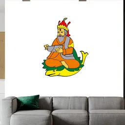 Wallpics White & Grey Lord Jhulelal Ji Printed Waterproof Wall Sticker-picture-12