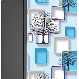 Wallpics White & Blue Printed Waterproof Fridge Sticker-image-67