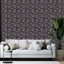 Wallpics Black & Pink Abstract Printed Wallpaper-image-92