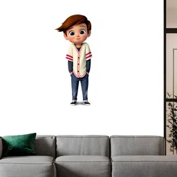 Wallpics Off White & Blue Printed Self-Adhesive Waterproof Wallpaper-picture-29