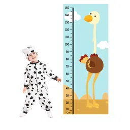 WENS Blue & Brown Ostrich Cartoon Height Measurement Removable Wall Sticker-picture-10