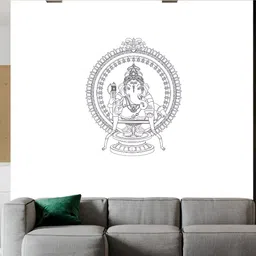 Wallpics Black Lord Ganesh Printed Water Resistant Wall Sticker-image-93