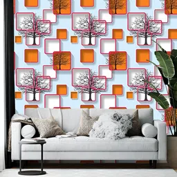 Wallpics Red & Blue Geometric Printed Self-Adhesive Wallpaper-picture-23