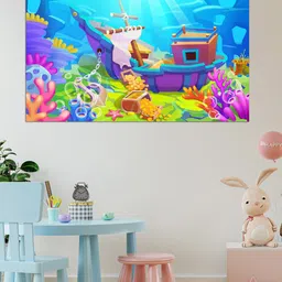 WENS Multicoloured Undersea Treasure Printed Vinyl Wall Sticker-image-71