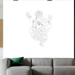 Wallpics White & Black Lord Ganesha Printed Waterproof Wall Sticker-picture-26