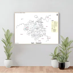 Wallpics White & Blue Devbhumi Dwarka District Map Printed Waterproof Wall Sticker-image-62