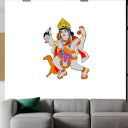 Wallpics Grey & Red Kalabairava Printed Waterproof Wall Sticker-picture-18