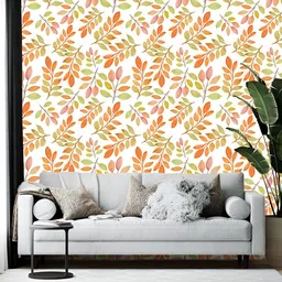 Wallpics White & Orange Self-Adhesive Wall Paper-picture-36