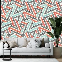 Wallpics White & Blue Abstract Printed Self-Adhesive Wall Sticker-picture-31