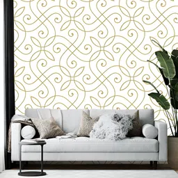 Wallpics White & Yellow Printed Wallpaper-picture-41