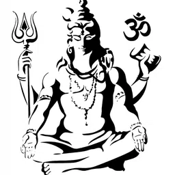 Wallpics Black & White Lord Shiva Printed Water Resistant Wall Sticker-picture-17