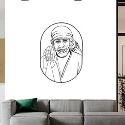 Wallpics Black Lord Sai Baba Printed Waterproof Wall Sticker-picture-32
