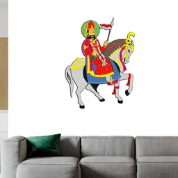 Wallpics Grey & Red Ramdev Pir Water Resistant Wall Sticker-picture-31