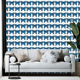 Wallpics Blue & White Abstract Printed Self-Adhesive Wallpaper-image-53