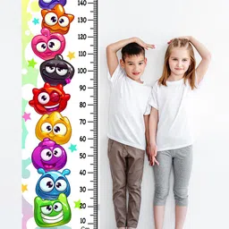 WENS Kids Multicoloured Funny Cartoon Height Chart Vinyl Wall Sticker-image-26