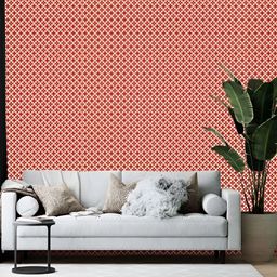Wallpics Red & White Geometric Printed Self-Adhesive Wallpaper-picture-5