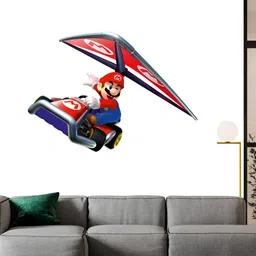 Wallpics Red & Blue Super Mario Printed Waterproof Wall Sticker-image-78