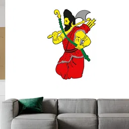 Wallpics Red & Yellow Parashuram Printed Waterproof Wall Sticker-image-53