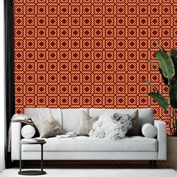 Wallpics Maroon & Beige Printed Self-Adhesive Wall Sticker-image-7