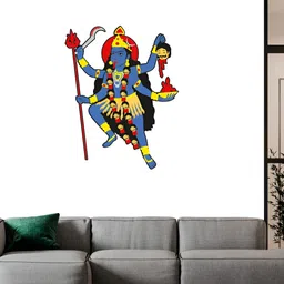 Wallpics Red & Blue Kali Maa Printed Waterproof Wall Sticker-image-22
