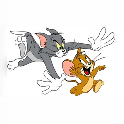 Wallpics Grey & Beige Tom & Jerry Printed Waterproof Wall Sticker-image-60