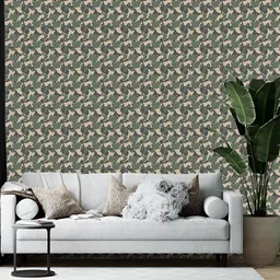 Wallpics Olive Green Printed Self-Adhesive Wallpaper-picture-11