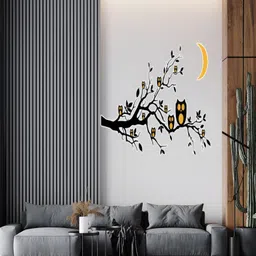 Wallpics Black & Yellow Printed Waterproof Wall Sticker image 1
