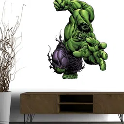 Wallpics Green & Purple Hulk Printed Water Resistant Wall Sticker-image-51