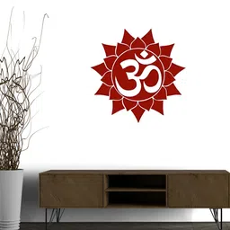Wallpics White & Maroon Om Printed Waterproof Wall Sticker-image-19