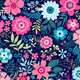 Wallpics Blue & Pink Floral Printed Self-Adhesive Wallpaper-image-74