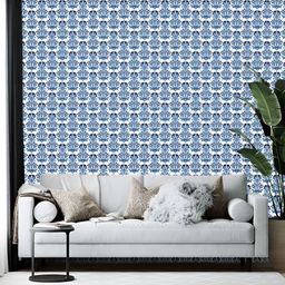 Wallpics White & Blue Printed Self-Adhesive Wallpaper-picture-47