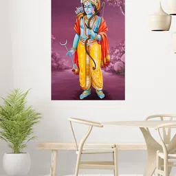 WENS Purple & Blue Lord Shree Ram Self Adhesive Wall Poster-image-5