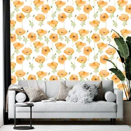 Wallpics White & Yellow Printed Self-Adhesive Wall Paper-picture-11