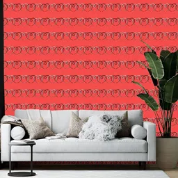 Wallpics Red & Black Abstract Printed Self-Adhesive Wallpaper-image-25