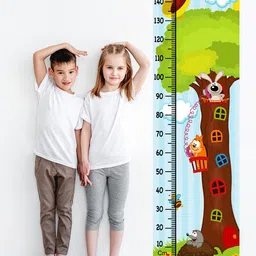 WENS Kids Multicoloured Cute Animal Tree Height Chart Vinyl Wall Sticker-image-83